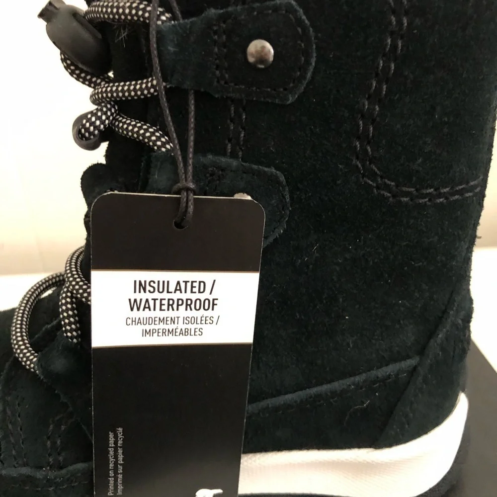 Sorel Kids Toddler Black Whitney Joan Lace Waterproof Suede Boots 10